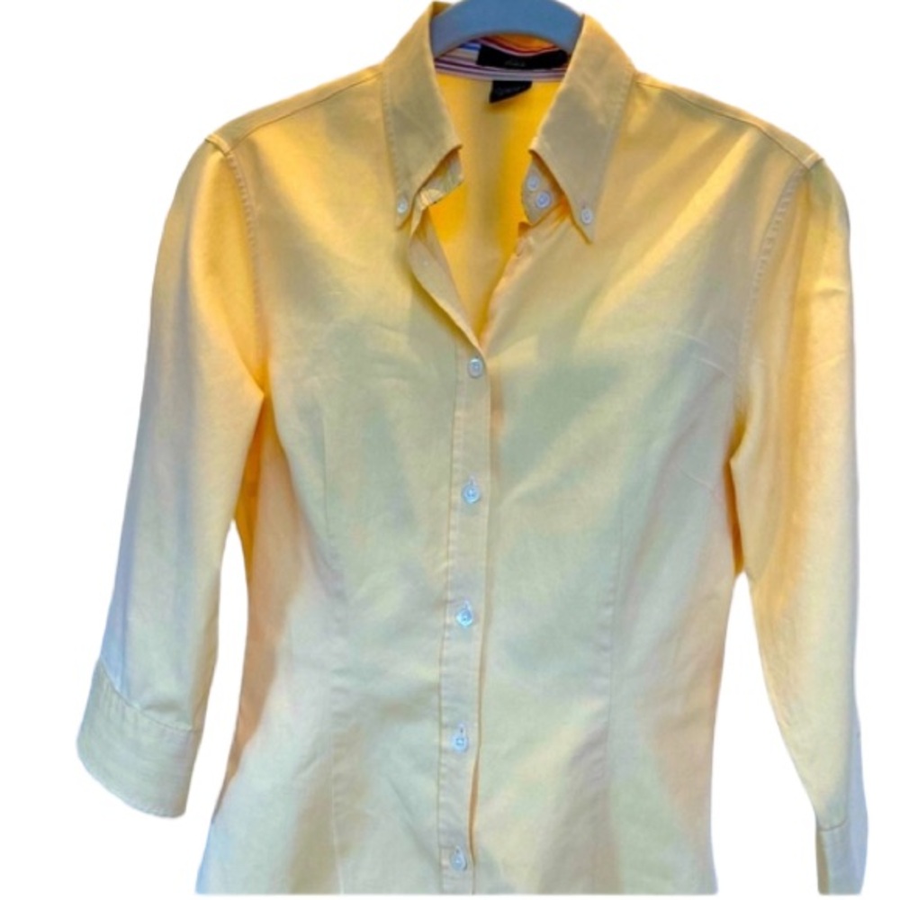 Alara Oxford Cloth Button Down Cropped Shirt Sz S